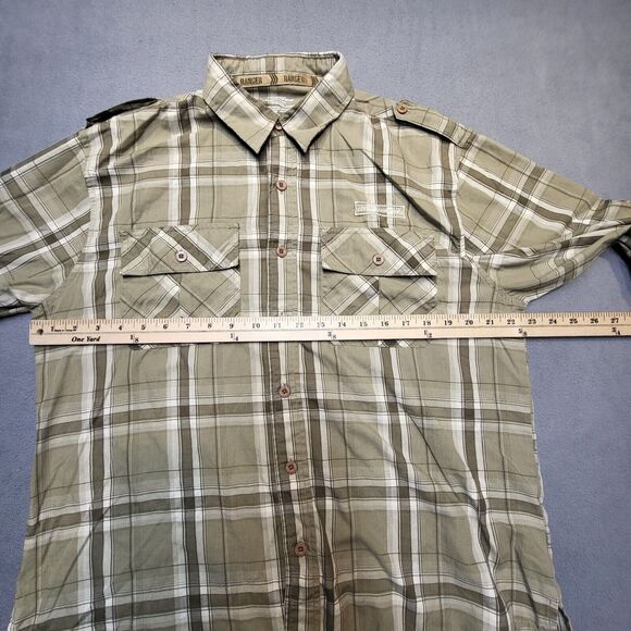 Polaris Ranger Shirt Mens L Brown Plaid Button Up Long Sleeve Pockets - Picture 6 of 8